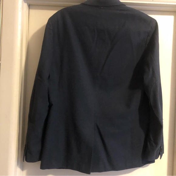 ❤️Banana Republic Tailored Fit Suit Sports Jacket Blazer Navy Blue Cotton 42R - Picture 4 of 11
